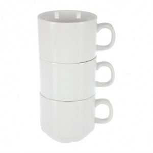 Tasse à Thé Empilable Blanche Whiteware 200 ml Ø 80 mm - Lot de 12 Olympia - 8