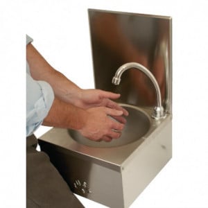 Lave-mains à Commande Genou en Inox Basix - 4