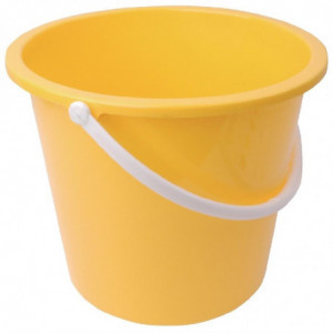 Seau Rond en Plastique Jaune - 10 L Jantex - 1