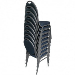 Chaise de Banquet Noire avec Dossier Ovale - Lot de 4 Bolero - 4