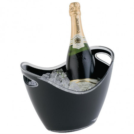 Seau À Vin Ou Champagne Noir Avec Poignées 2 Bouteilles APS - 1