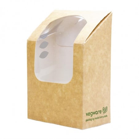Boîte à Wrap et Tortilla Kraft avec Fenêtre - Lot de 500 Vegware - 1 Boîte à Wrap et Tortilla Kraft avec Fenêtre - Lot de 500 Vegware - 1