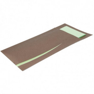 Pochette à Couverts avec Serviette Marron - Lot de 125 Europochette - 1