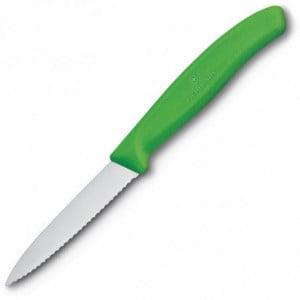 Couteau d'Office Vert - Lame Dentée 8 cm Victorinox - 1