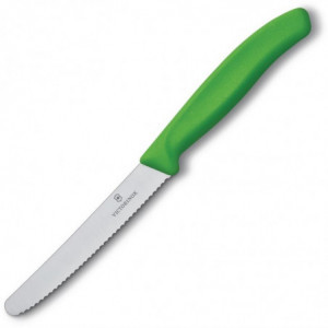 Couteau à Tomate Vert - Lame Dentée 11 cm Victorinox - 1