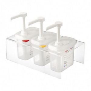 Distributeur de Sauce Transparent GN 1/9 - 1,5 L - Lot de 3 Araven - 1
