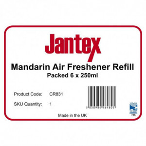 Recharge pour Assainisseur d'Air 270 ml - Mandarine - Lot de 6 Jantex - 4