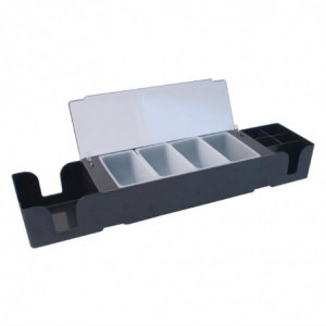 Boîte à Compartiments Noire en Plastique FourniResto - 1