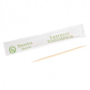 Cure-dents en Bambou Biodégradables Emballés Individuellement Swantex - Lot de 1000 FourniResto - 3