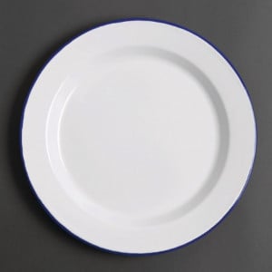 Assiette Plate en Acier Émaillé - ø 300 mm - Lot de 6 Olympia - 1