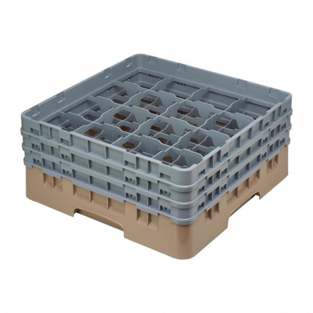 Casier à Verres 16 Compartiments Camrack Beige - Hauteur Max 215 mm Cambro - 1