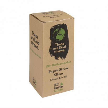 Pailles Compostables en Papier Argentées - L 210 mm - Lot de 250 Fiesta Green - 1 Pailles Compostables en Papier Argentées - L 210 mm - Lot de 250 Fiesta Green - 1