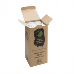 Pailles Compostables en Papier Argentées - L 210 mm - Lot de 250 Fiesta Green - 3