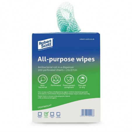 Lingettes Multi Usages Anti-bactériennes Vertes 200 Lingettes FourniResto - 1 Lingettes Multi Usages Anti-bactériennes Vertes 200 Lingettes FourniResto - 1