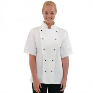 Veste de Cuisine Mixte Chicago Manches Courtes Blanche Taille L Whites Chefs Clothing - 1