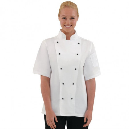Veste De Cuisine Mixte Chicago Manches Courtes Blanche Taille Xs Whites Chefs Clothing  - 1