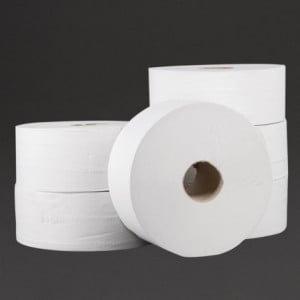 Lot de 6 Rouleaux de Papier Toilette Blanc Double épaisseur - BuroStock  Réunion