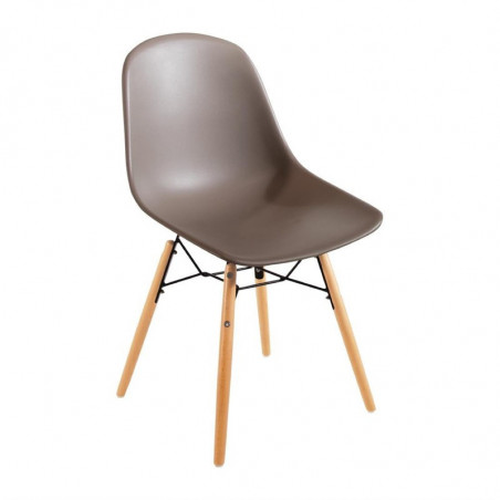 Chaise Moulée En Pp Avec Structure Métallique Arlo Café - Lot De 2 Bolero  - 1