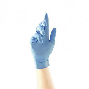 Gants Renforcés Antibactériens En Nitrile Bleu - Taille M - Lot De 100 FourniResto - 1