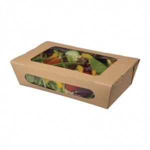 Barquettes À Salade Kraft Recyclables Avec Fenêtre 1000Ml - Lot De 200 Colpac - 1