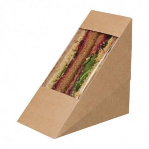 Boîtes Sandwich Kraft Compostables Avec Fenêtre Acétate Zest - Lot De 500 Colpac - 1