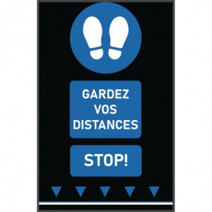 Tapis De Sol Distanciation Sociale 100X65Cm - Rouge - Français COMAS - 1