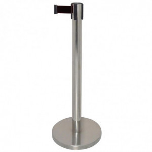Barrière Rétractable à Sangle en Inox Noire Bolero  - 1