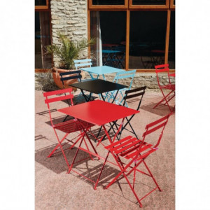 Chaises De Terrasse En Acier - Rouges - Lot De 2 Bolero  - 6