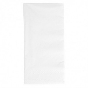 Serviettes Dîner Ouate Blanches Compostables - 3 Plis -  40X40 - Pliage 1/8 - Lot De 1000 Duni - 1