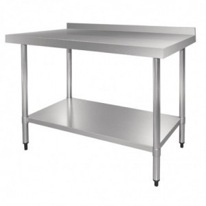 Table Inox avec Dosseret L 1800 x P 700mm Vogue - 1