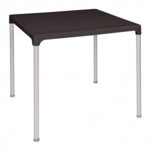Table Carrée Avec Pieds Aluminium Noire 750Mm Bolero  - 1