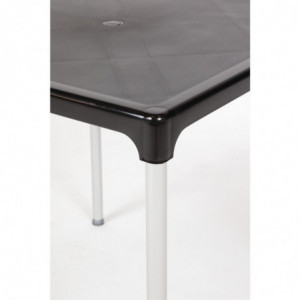 Table Carrée Avec Pieds Aluminium Noire 750Mm Bolero  - 3