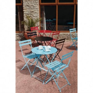 Chaises De Terrasse En Acier - Bleu Turquoise - Lot De 2 Bolero  - 7