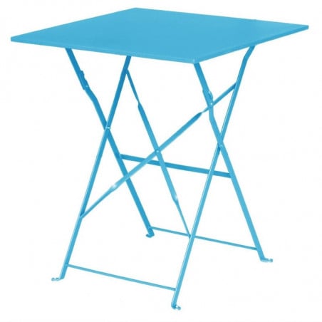 Table De Terrasse Carrée En Acier - Bleu Turquoise - 600Mm Bolero  - 1