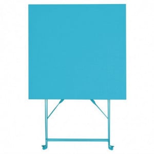 Table De Terrasse Carrée En Acier - Bleu Turquoise - 600Mm Bolero  - 3