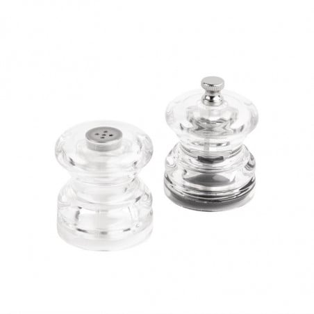 Ensemble Sel Et Poivre Miniature Transparent Olympia - 1 Ensemble Sel Et Poivre Miniature Transparent Olympia - 1