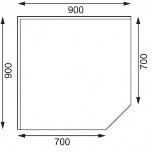 Table D'Angle en Inox - L 900 x 700 mm Vogue - 3