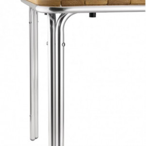 Table Carrée En Frêne Et Aluminium 700Mm Bolero  - 5
