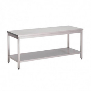 Table en Inox 304 Avec Étagère Basse - L 1000 x 700 mm Gastro M - 1
