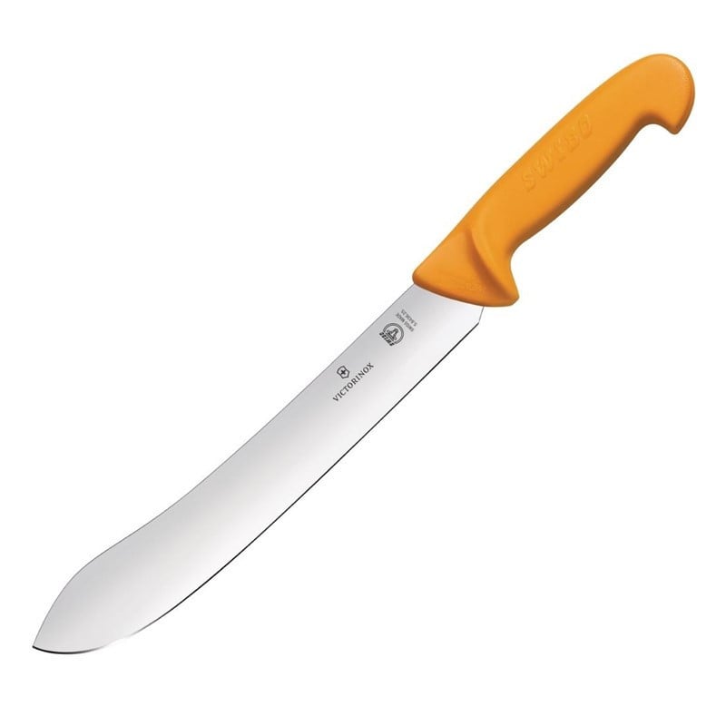 Couteau boucher professionnel avec manche en acier