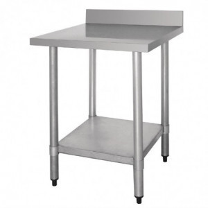Table De Préparation en Inox Avec Dosseret - L 600 x P 600 mm Vogue - 1