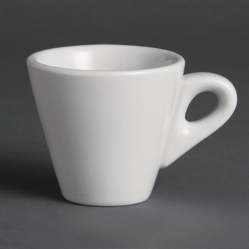 Viva Haushaltswaren Lot De 6 Tasses à Café Expresso Avec Sous Tasses En Porcelaine Blanche