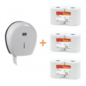 Pack Jumbo Blanc - Distributeur pour Papier Toilette Blanc et Papier Toilette FourniResto - 1