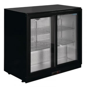Arrière-Bar Noir 2 Portes Coulissantes 180 Bouteilles - 208 L Polar - 2