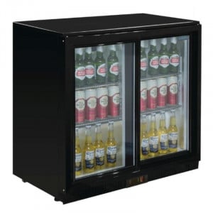 Arrière-Bar Noir 2 Portes Coulissantes 180 Bouteilles - 208 L Polar - 1