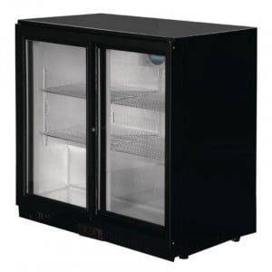 Arrière-Bar Noir 2 Portes Coulissantes 180 Bouteilles - 208 L Polar - 3