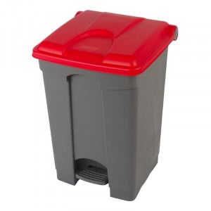 Poubelle à Pédale Grise et Rouge - 45 L Probbax - 1