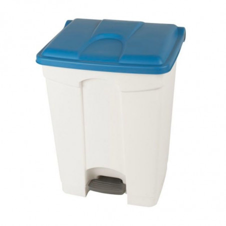 Poubelle à Pédale Blanche et Bleue - 70 L Probbax - 1