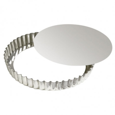 Moule à Tarte Rond Cannelé à Fond Mobile - Fer Blanc - Ø 280 mm Gobel - 1 Moule à Tarte Rond Cannelé à Fond Mobile - Fer Blanc - Ø 280 mm Gobel - 1