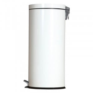 Poubelle Cylindrique à Pédale Blanche - 30 L Probbax - 1